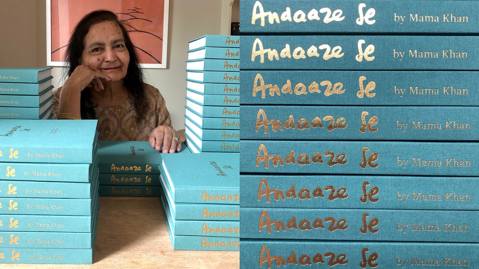 Mama Khan with her cookbooks